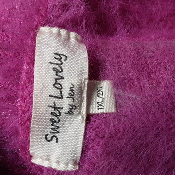 Sweet Love Fuzzy Purple V-Neck Sweater Size 1XL/2XL. - Picture 5 of 10